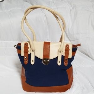 Belle & Bloom Leather & Canvas Handbag